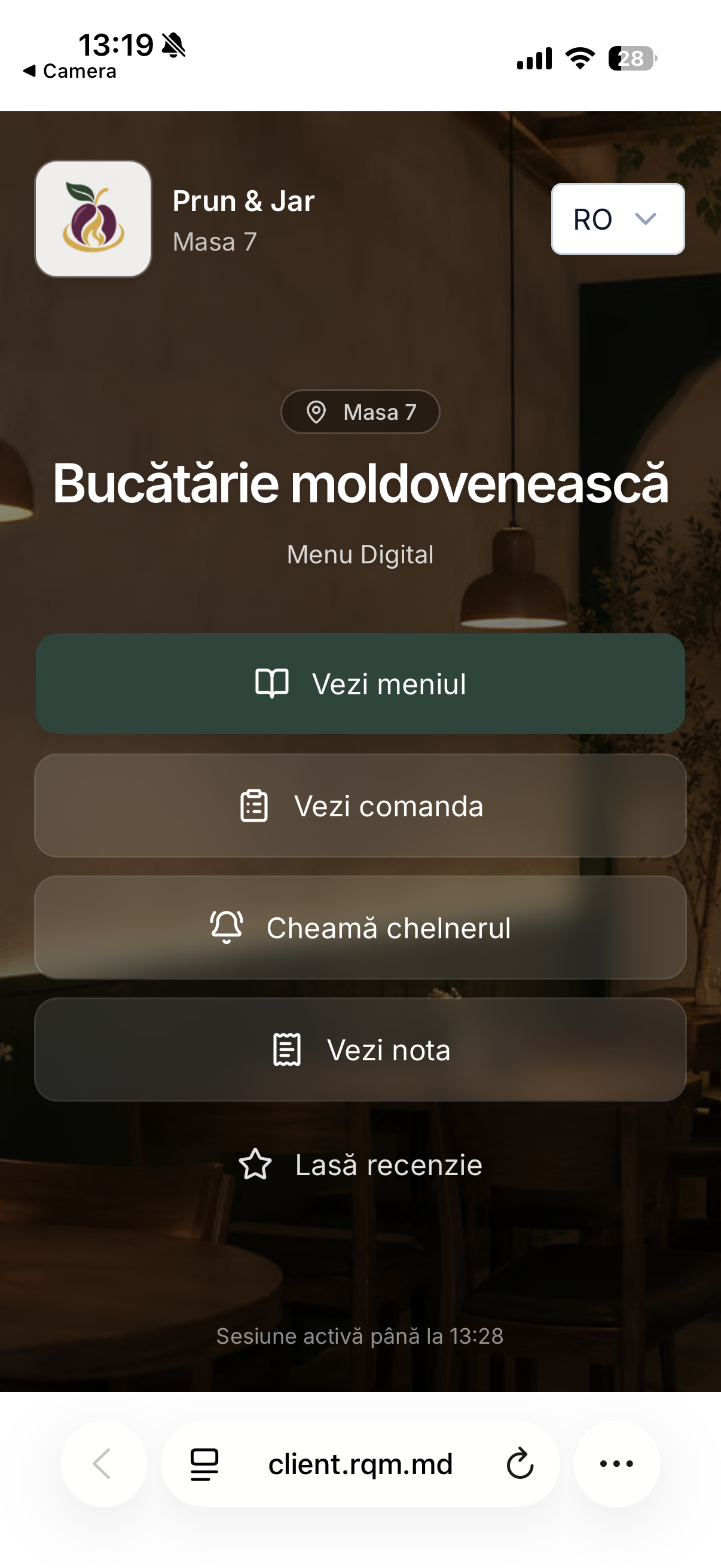 Pagina de start RQM pentru oaspeți